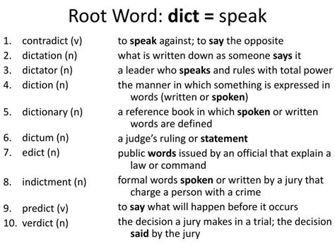 Root Word Dict